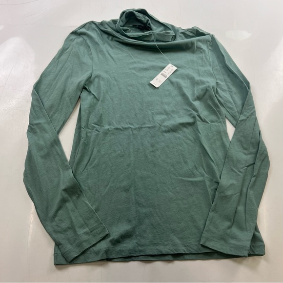 J.Crew women’s green mint cotton turtleneck blouse M NWT L36-30 - Picture 2 of 6